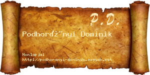 Podhorányi Dominik névjegykártya